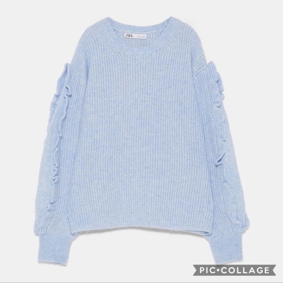 NWT Zara 🦋Bloggers Fave🦋 Flounce Knit Sweater - Picture 3 of 14
